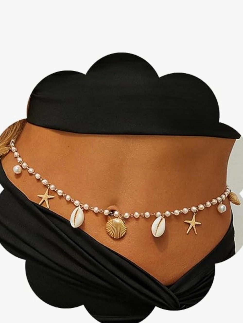 Pearl & Shell Beach Waist Chain Belly Necklace